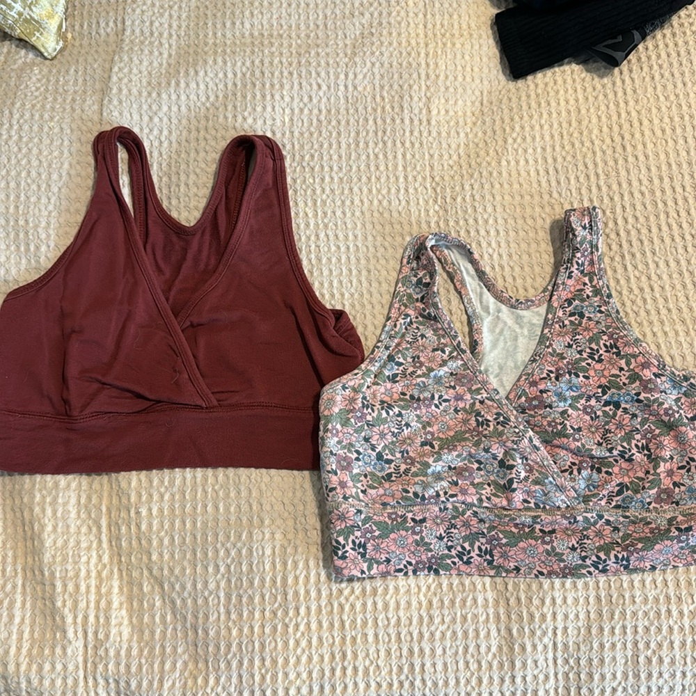 Kindred Bravely Burgundy and Floral nursing bras